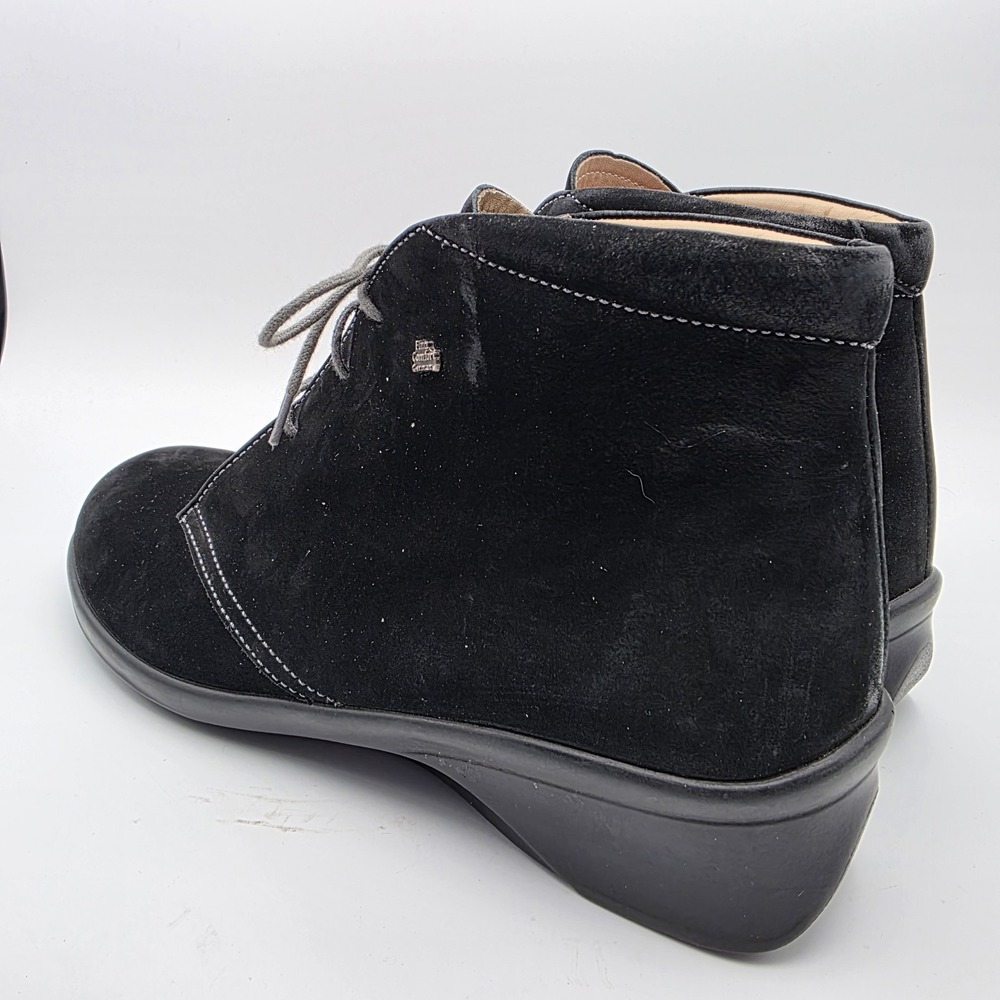 Finn Comfort Boots Mostar Womens 6.5 Black Nubuck Leather‎ Ankle Comfort Lace Up - Picture 5 of 11
